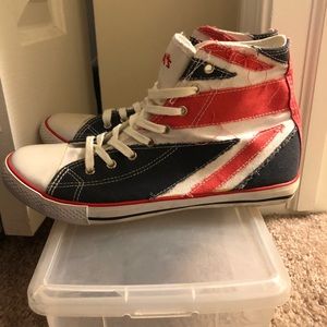 England flag theme converse style sneakers